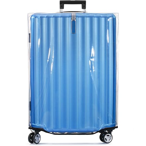 BlueCosto Gepäckabdeckung für Koffer – 24 Zoll / 61 cm, transparenter PVC-Gepäckschutz für Taschen mit Einer Größe von 61–63,5 cm – Premium-Reisezubehör für den Gepäckschutz von BlueCosto