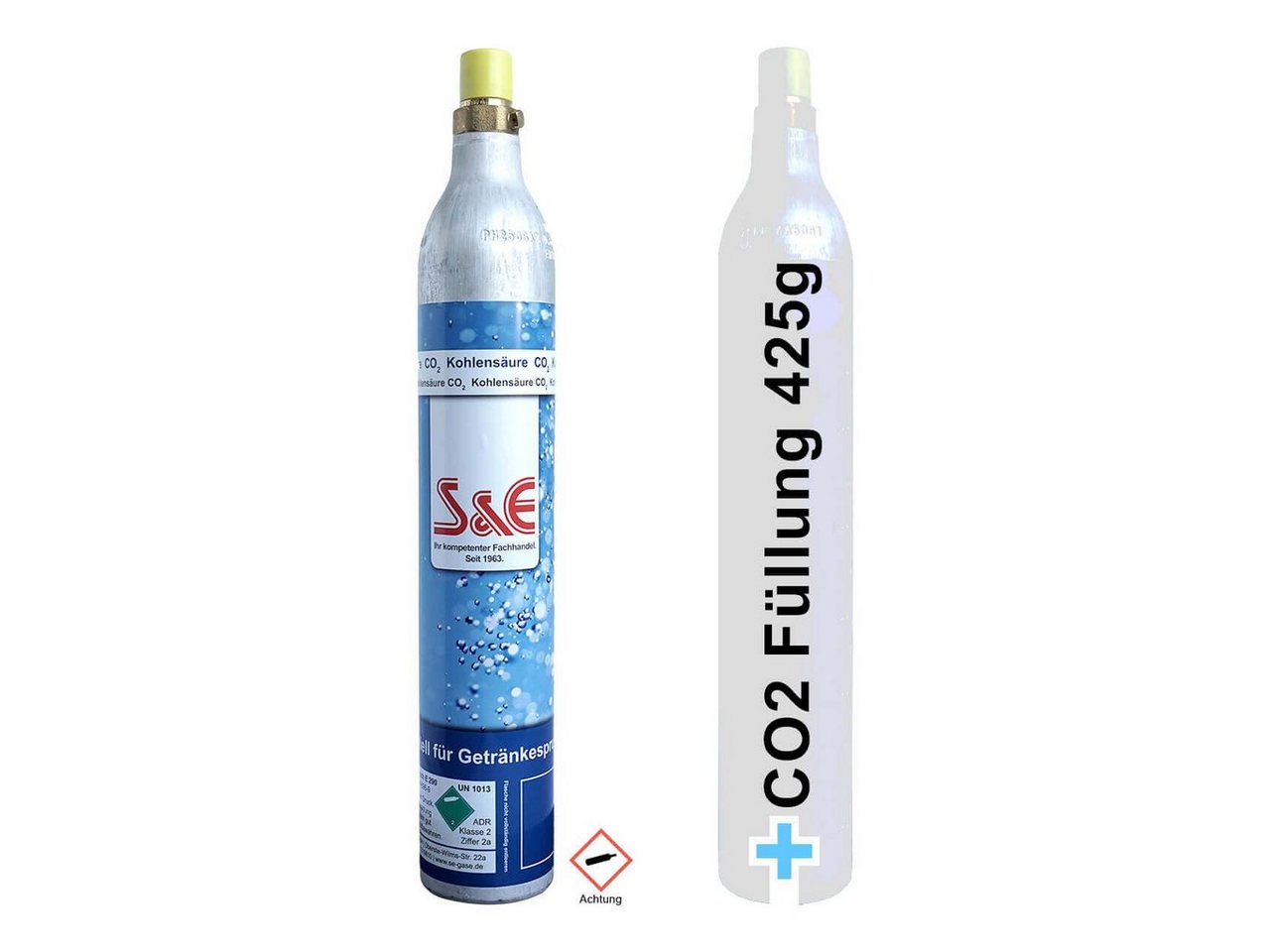 BlueCraft CO₂-Zylinder, 1 St., Universal CO2 Zylinder 425 g Kohlensäure für bis zu 60l Sprudelwasser von BlueCraft