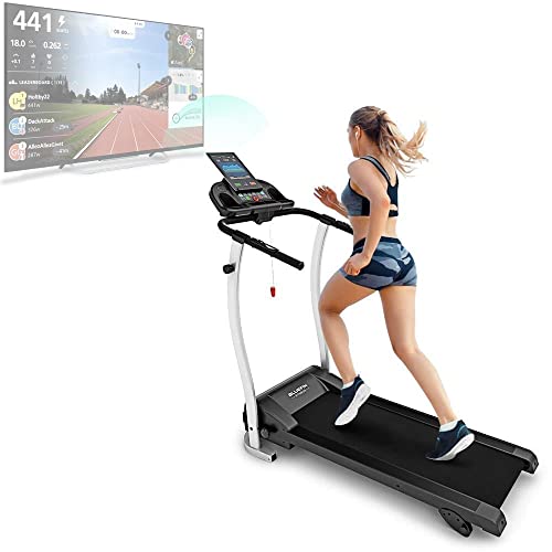 Bluefin Fitness Kick 2.0 Innovatives High-Speed Laufband, Klappbar | Kinomap App | Live Video Streaming | Video Coaching & Training | Leise | 12 Km/h + 18% Steigung | Gelenkschutz | HRC Sensoren von Bluefin Fitness