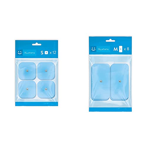 Bluetens Tens/EMS Elektroden M8 Bluepack 8 M, ELEC0801 & Tens/EMS Elektroden S12 Bluepack 3 x 4er Set Ersatz, ELEC1201 Bluetens Tens/EMS Elektroden M8 Bluepack 8 M, ELEC0801 & Tens/EMS Elektroden S12 Bluepack 3 x 4er Set Ersatz, ELEC1201 von Bluetens