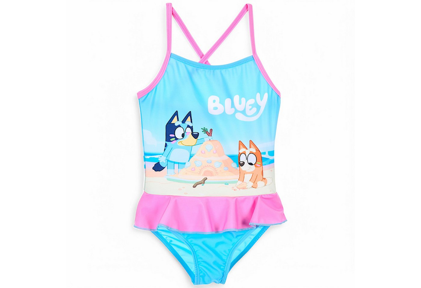 Bluey Badeanzug Bluey & Bingo Mädchen Schwimmanzug mit Rüschen Gr. 98 - 116 cm Bluey Badeanzug Bluey & Bingo Mädchen Schwimmanzug mit Rüschen Gr. 98 - 116 cm von Bluey