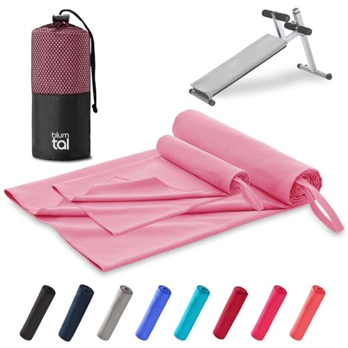 Blumtal Fitness Handtuch im 2er Set - Microfaser Sporthandtuch Fitnessstudio 180 x 90 cm + Mikrofaser Handtuch 80 x 40 cm - Microfaser Handtuch groß & klein - Gym Handtuch - Handtuch Microfaser - Pink Blumtal Fitness Handtuch im 2er Set - Microfaser Sporthandtuch Fitnessstudio 180 x 90 cm + Mikrofaser Handtuch 80 x 40 cm - Microfaser Handtuch groß & klein - Gym Handtuch - Handtuch Microfaser - Pink von Blumtal