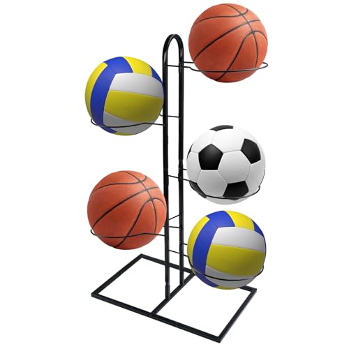 Vertikale Ballaufbewahrung, Ball Aufbewahrungsregal mit 5 Ball Ständer, Ballständer Metall, Garage Organizer für Sportgeräte, Outdoor Sportgeräte Organizer für Basketball, Fußball, Volleyball usw Vertikale Ballaufbewahrung, Ball Aufbewahrungsregal mit 5 Ball Ständer, Ballständer Metall, Garage Organizer für Sportgeräte, Outdoor Sportgeräte Organizer für Basketball, Fußball, Volleyball usw von BlyeMichdi