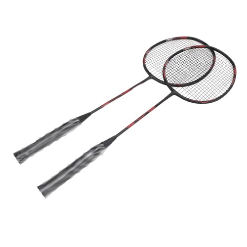 Bnineteenteam Badmintonschläger, Badmintonschläger aus Carbon-Aluminium, Einteilig, Leicht, Robust, Badmintonschläger-Set mit Ball für das Training für Männer und Frauen (Schwarz Rot) von Bnineteenteam