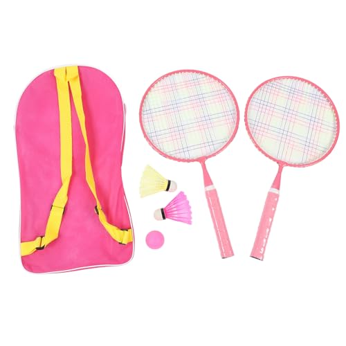 Bnineteenteam Badmintonschläger für, Badmintonschläger-Set mit 2 Federbällen und 1 Tischtennisball für Indoor-Outdoor-Sportspiele (PINK) von Bnineteenteam