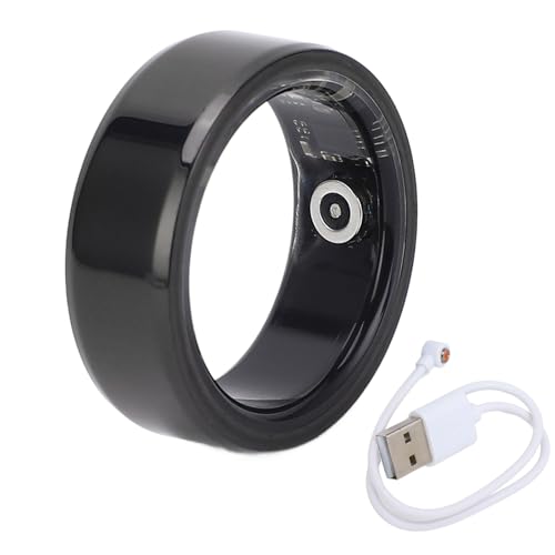 Bnineteenteam Smart Ring, BT Gesundheitsüberwachungsring, Wasserabweisender Fitness-Tracking-Ring, Innovatives Design, Fingerring-Monitor, Schwarz, Zum Gehen, Laufen, Radfahren, Wandern (#8) von Bnineteenteam