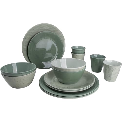 Bo-Camp Melamin Campinggeschirr Set Mix&Match Essgeschirr Teller Becher 16tlg Grün Bo-Camp Melamin Campinggeschirr Set Mix&Match Essgeschirr Teller Becher 16tlg Grün von Bo-Camp