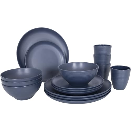 Bo-Camp Melamin Campinggeschirr Set Orville Reise Essgeschirr Teller Becher 16tlg blau Bo-Camp Melamin Campinggeschirr Set Orville Reise Essgeschirr Teller Becher 16tlg blau von Bo-Camp