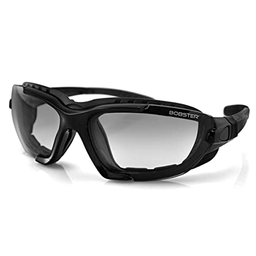 Bobster Herren Renegade Sonnenbrille, Glänzender schwarzer Rahmen/transparente, photochrome Linse, One Size von Bobster