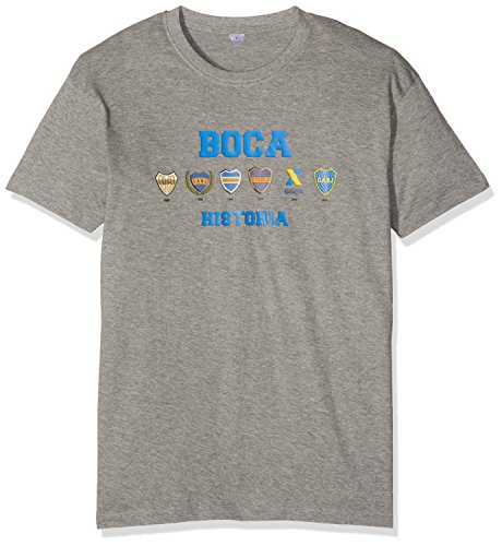 Boca Juniors T-Shirt für Herren mit Boca-Historia-Logos, Gr. S, Weiß L grau von Boca Juniors