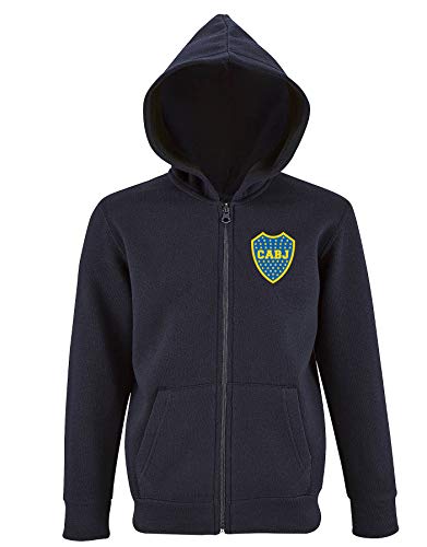 Boca Juniors Kinder Kapuzenjacke mit Reißverschluss, Marineblau Logo S Marine von Boca Juniors