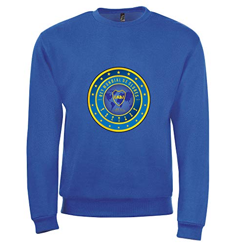 Boca Juniors Sweatshirt mit Rundhalsausschnitt, Royal Rey Del Mundo Unisex M blau von Boca Juniors