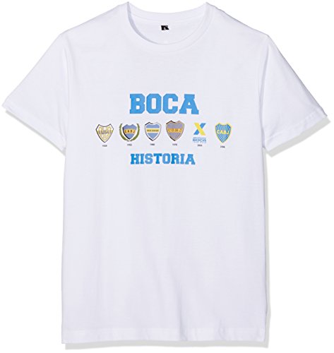 Boca Juniors T-Shirt für Herren mit Boca-Historia-Logos, Gr. S, Weiß M weiß von Boca Juniors