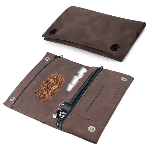 Bocguy Tabaktasche Leder, Allzweckleder Tabaktasche Drehertasche, Drehtabak Tasche für Tabak, Faltbar Tabaktasche mit Filterfach und Plättchen-Halter Bocguy Tabaktasche Leder, Allzweckleder Tabaktasche Drehertasche, Drehtabak Tasche für Tabak, Faltbar Tabaktasche mit Filterfach und Plättchen-Halter von Bocguy