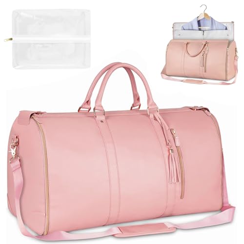 Reisetasche Faltbar, Faltbare Reisetasche Handgepäck, PU Foldy Bag, Foldable Travel Bag, Carry On Bag Groß, Multifunktionale Reisetasche Damen Wasserdichter für Aufbewahrung von Reisekleidung(Rosa) Reisetasche Faltbar, Faltbare Reisetasche Handgepäck, PU Foldy Bag, Foldable Travel Bag, Carry On Bag Groß, Multifunktionale Reisetasche Damen Wasserdichter für Aufbewahrung von Reisekleidung(Rosa) von Bocguy