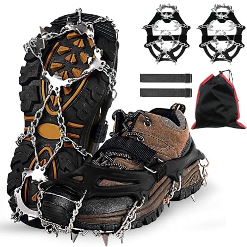 Steigeisen, Spikes für Schuhe Winter, Steigeisen für Bergschuhe, Grödel für Bergschuhe, Spikes Schuhe, Crampons mit 26 Edelstahl Zähne & 2 Klettbänder für Erwachsene Wandern Trail Running Trekking(M) Steigeisen, Spikes für Schuhe Winter, Steigeisen für Bergschuhe, Grödel für Bergschuhe, Spikes Schuhe, Crampons mit 26 Edelstahl Zähne & 2 Klettbänder für Erwachsene Wandern Trail Running Trekking(M) von Bocguy
