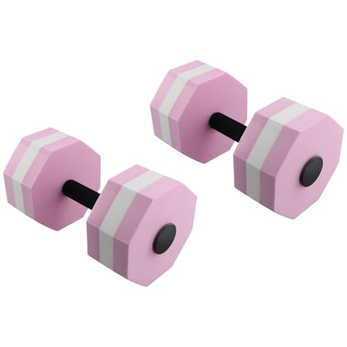 Boddceto Hantelset Aus EVA-Schaum, Wassergewichte, Wassergymnastik, Wassertherapie, Pool-Fitness, Wassertraining (2 Stück) Rosa von Boddceto