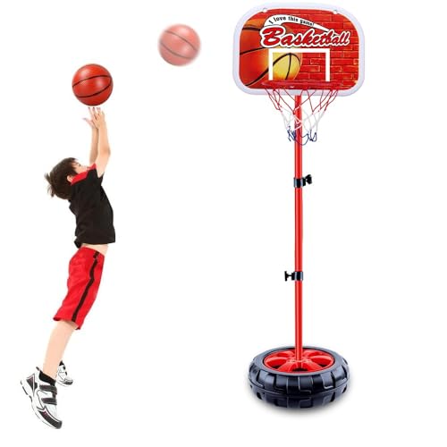 Kinder Basketball Hoop Stand Set Höhe Einstellbare Mini Basketball Tor Spielzeug mit Ball Netz und Pumpe,Tragbare Basketball Schießen Training Spielen Innen- und Outdoor Sport Spielzeug Geschenk von Boderam