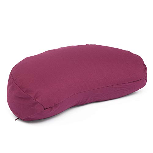 Bodhi Meditationskissen Halbmond | Yogi MOND ECO | Bezug aus 100% Bio-Baumwolle | Yogakissen halbmondförmig mit Buchweizenfüllung | Halbmondkissen für Yoga & Meditation | aubergine Bodhi Meditationskissen Halbmond | Yogi MOND ECO | Bezug aus 100% Bio-Baumwolle | Yogakissen halbmondförmig mit Buchweizenfüllung | Halbmondkissen für Yoga & Meditation | aubergine von Bodhi