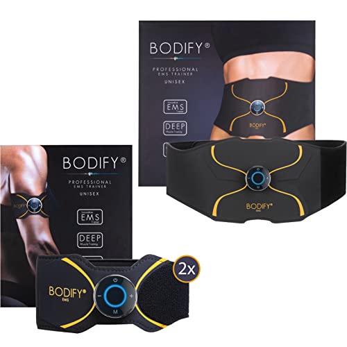 Bodify® 3in1 EMS Trainingsset Pro - Gezielte Stimulation der Muskulatur! - Ganzkörper Muskelaufbau - Stimulationsgerät Bauch Arm Bein Muskeln - Muskeltrainer für Männer und Frauen DAS ORIGINAL von Bodify