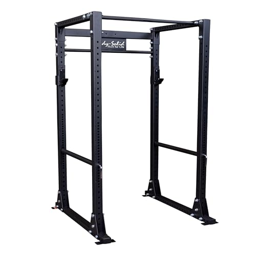 Body-Solid GPR400 Power Rack mit 453.6 kg Gewichtskapazität für Kniebeugen, Kreuzheben und Gewichtheben, Schwarz von Body-Solid