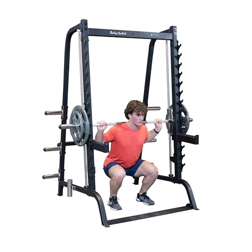 Body-Solid GS-348 Kraftstation | Power-Tower | Smith Machine | Multipresse, 7° angewinkelt mit Press-Rack von Body-Solid