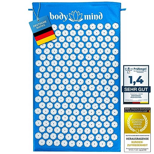 Akupressur-Matte Yogi Nagelmatte Ensptannungs- und Massagematte Akupunkturmatte zur Lockerung von Entspannungen für Körper und Geist mit 7.140 Spitzen (Größe L (75x42cm)) von Body & Mind