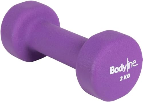 Hantel aus Gusseisen, bezogen mit Neopren, 2 kg, stoßfest und rutschfest, Einzelhantel, Fitnessstudio und HomeGym Hantel aus Gusseisen, bezogen mit Neopren, 2 kg, stoßfest und rutschfest, Einzelhantel, Fitnessstudio und HomeGym von Bodyline