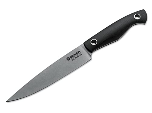 Böker Saga G10 Stonewash Allzweckmesser, Schwarz von Böker