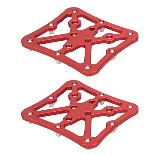 Aluminium-Straßenpedal-Plattform-Konverter-Adapter, kompatibel mit Klickpedalen, leicht, Freizeitfahrten, Schwarz/Rot/Titan (Red) von Bognajin