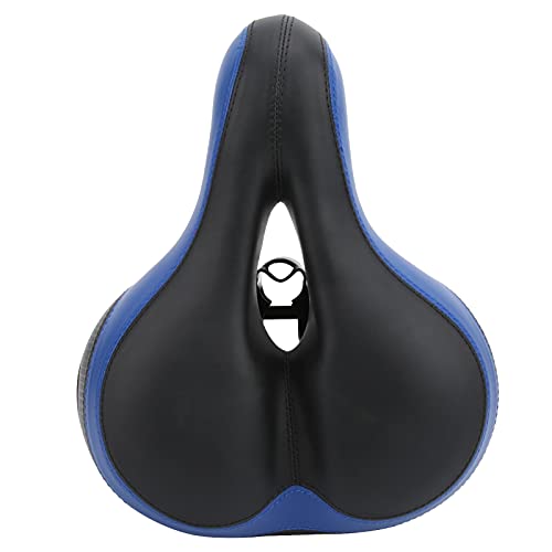 Bequemer Fahrradsattel, hohl geschnitzt, Mountainbike-Sitz aus Mikrofaser-Leder, einfache Installation, Belüftungsdesign (Black+Blue) von Bognajin