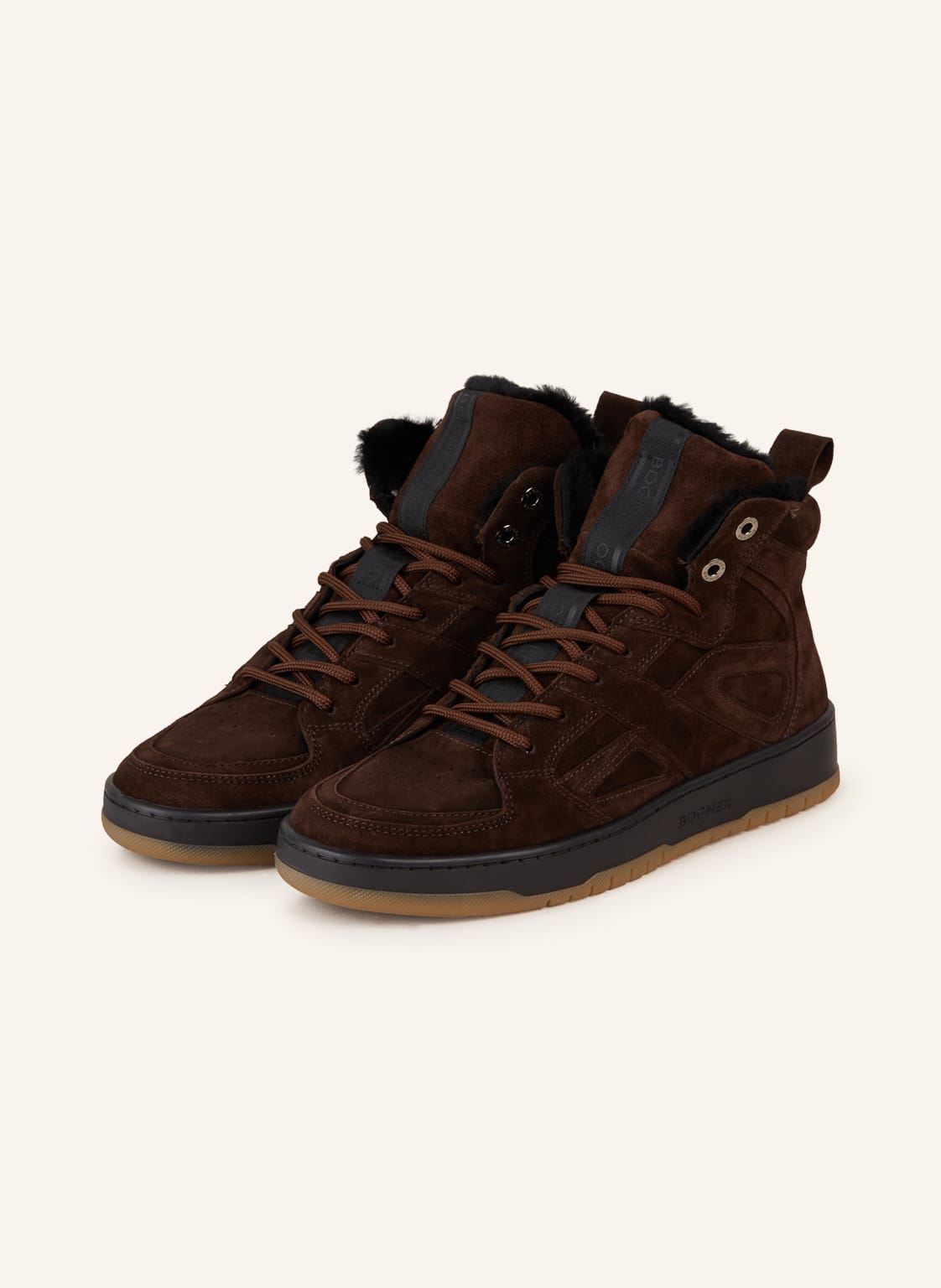 Bogner Hightop-Sneaker Los Angeles Mit Echtfell braun von Bogner