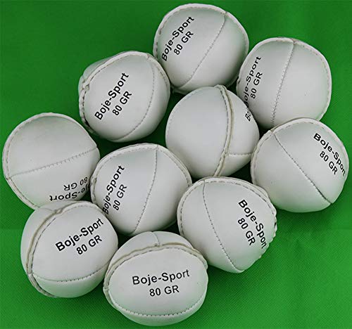 Boje Sport 10er Set Schlagball aus Leder 80 g, Farbe: weiß Boje Sport 10er Set Schlagball aus Leder 80 g, Farbe: weiß von Boje Sport