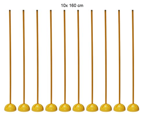 Boje Sport 10er Set Slalomstange mit befüllbarem X-Standfuß, Stange 160 cm - Farbe: gelb Boje Sport 10er Set Slalomstange mit befüllbarem X-Standfuß, Stange 160 cm - Farbe: gelb von Boje Sport