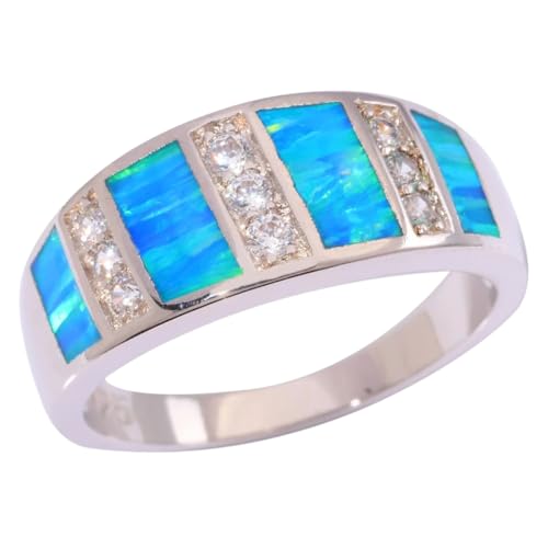 Ring Ringe Damen Bijouterie Herren Blauer Ring Damenschmuck Ring Tägliche Verlobung Hochzeit Jeder Anlass Tragen Sie Einzigartig Und Charmant 7 Blau von Bokmergne