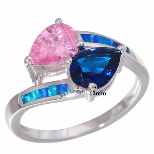 Ring Ringe Damen Bijouterie Herren Modischer Damenschmuck In Blau Und Rosa, Einzigartig Und Charmant Für Jeden Anlass. 9 Silber von Bokmergne