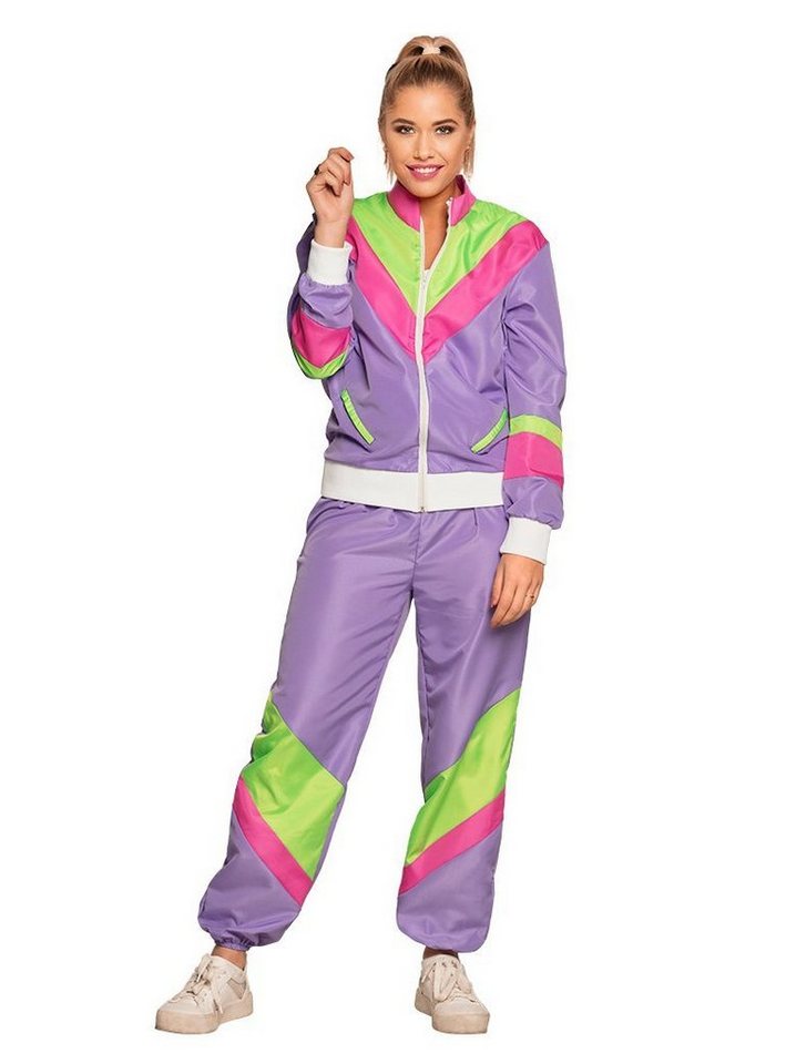 Boland Kostüm 80er Jahre Trainingsanzug lila, Macht sich ganz dufte und famos beim Abhotten auf jeder Fete! von Boland