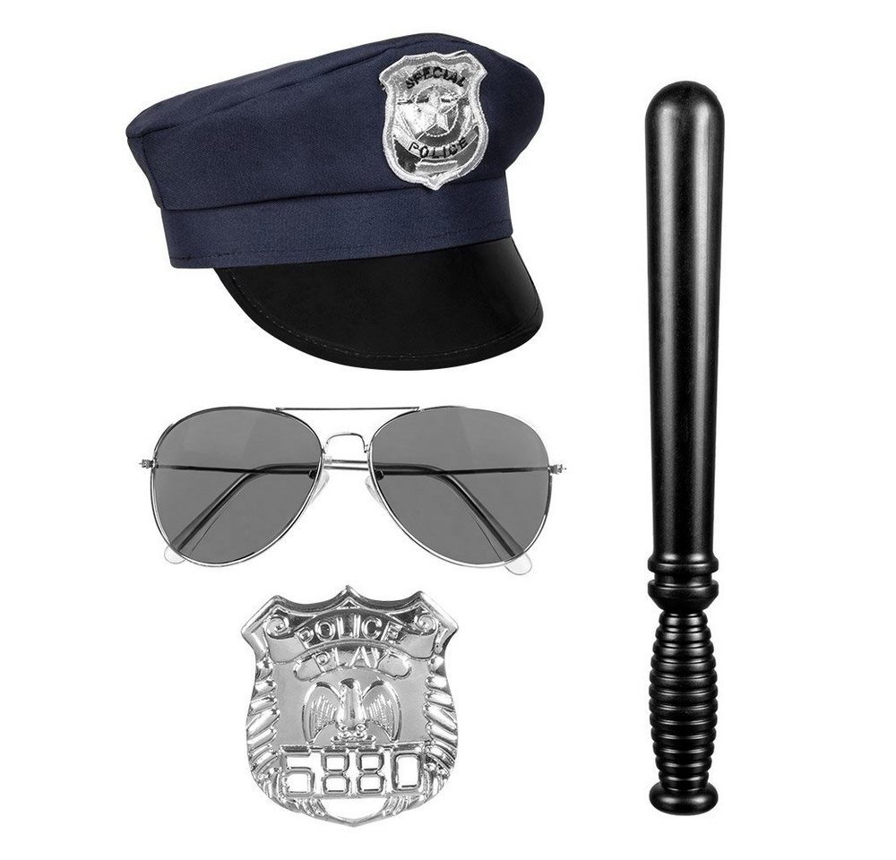 Boland Polizei-Kostüm US Cop Accessoire-Set, Mütze, Marke, Sonnenbrille und Gummiknüppel - fertig ist der US Poli Boland Polizei-Kostüm US Cop Accessoire-Set, Mütze, Marke, Sonnenbrille und Gummiknüppel - fertig ist der US Poli von Boland