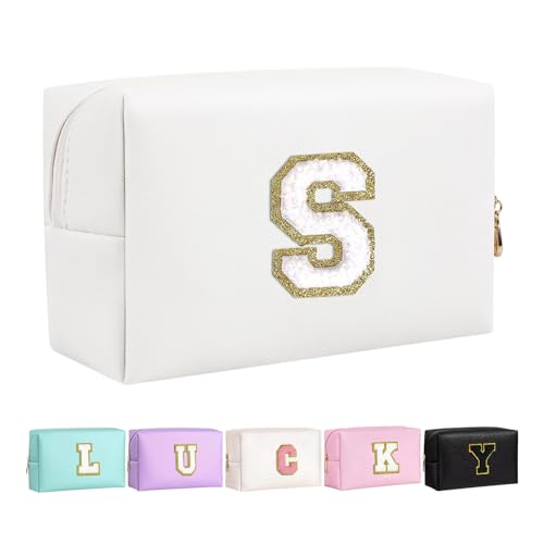 Make-up Tasche für Mädchen und Frauen, personalisierte Make-up Taschen mit Initialen wasserdichter PU Leder Reißverschluss Kulturbeutel Kosmetiktasche Make-up Tasche für Mädchen und Frauen, personalisierte Make-up Taschen mit Initialen wasserdichter PU Leder Reißverschluss Kulturbeutel Kosmetiktasche von Boletochic