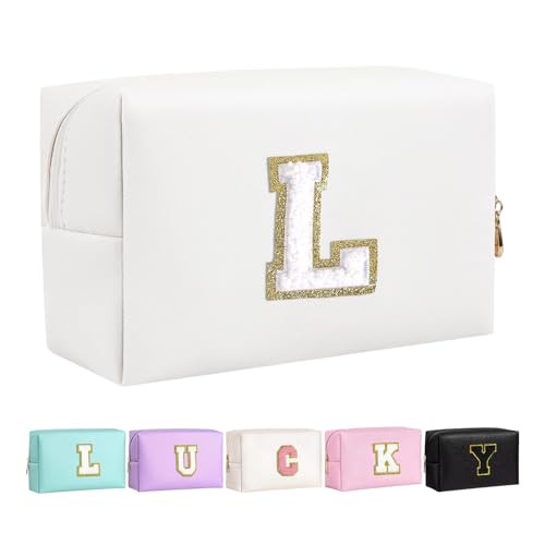 Make-up Tasche für Mädchen und Frauen, personalisierte Make-up Taschen mit Initialen wasserdichter PU Leder Reißverschluss Kulturbeutel Kosmetiktasche Make-up Tasche für Mädchen und Frauen, personalisierte Make-up Taschen mit Initialen wasserdichter PU Leder Reißverschluss Kulturbeutel Kosmetiktasche von Boletochic