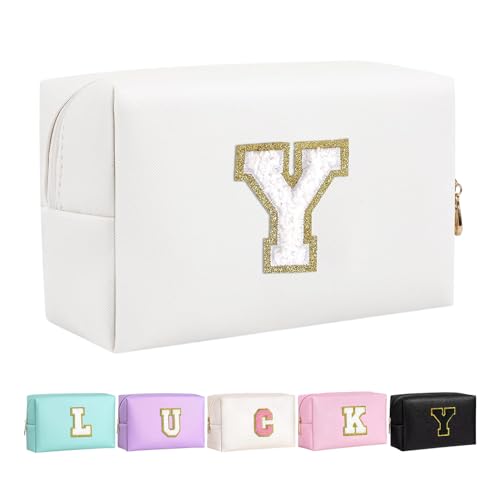 Make-up Tasche für Mädchen und Frauen, personalisierte Make-up Taschen mit Initialen wasserdichter PU Leder Reißverschluss Kulturbeutel Kosmetiktasche Make-up Tasche für Mädchen und Frauen, personalisierte Make-up Taschen mit Initialen wasserdichter PU Leder Reißverschluss Kulturbeutel Kosmetiktasche von Boletochic