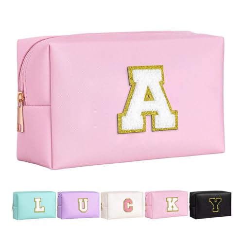 Make-up Tasche für Mädchen und Frauen, personalisierte Make-up Taschen mit Initialen wasserdichter PU Leder Reißverschluss Kulturbeutel Kosmetiktasche Make-up Tasche für Mädchen und Frauen, personalisierte Make-up Taschen mit Initialen wasserdichter PU Leder Reißverschluss Kulturbeutel Kosmetiktasche von Boletochic