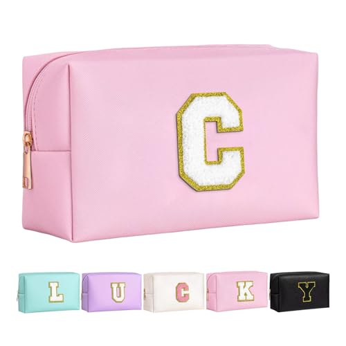 Make-up Tasche für Mädchen und Frauen, personalisierte Make-up Taschen mit Initialen wasserdichter PU Leder Reißverschluss Kulturbeutel Kosmetiktasche Make-up Tasche für Mädchen und Frauen, personalisierte Make-up Taschen mit Initialen wasserdichter PU Leder Reißverschluss Kulturbeutel Kosmetiktasche von Boletochic