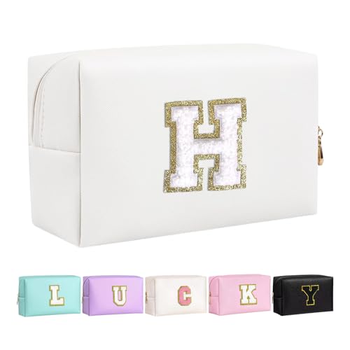 Make-up Tasche für Mädchen und Frauen, personalisierte Make-up Taschen mit Initialen wasserdichter PU Leder Reißverschluss Kulturbeutel Kosmetiktasche Make-up Tasche für Mädchen und Frauen, personalisierte Make-up Taschen mit Initialen wasserdichter PU Leder Reißverschluss Kulturbeutel Kosmetiktasche von Boletochic