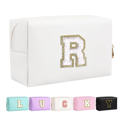 Make-up Tasche für Mädchen und Frauen, personalisierte Make-up Taschen mit Initialen wasserdichter PU Leder Reißverschluss Kulturbeutel Kosmetiktasche Make-up Tasche für Mädchen und Frauen, personalisierte Make-up Taschen mit Initialen wasserdichter PU Leder Reißverschluss Kulturbeutel Kosmetiktasche von Boletochic