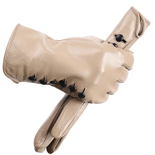 Damen Schaffell Handschuhe Winter Warm Plus Fleece Kurz Touchscreen Fahren Damen Farbige Lederhandschuhe Beige 7,5 Damen Schaffell Handschuhe Winter Warm Plus Fleece Kurz Touchscreen Fahren Damen Farbige Lederhandschuhe Beige 7,5 von Bollrllr