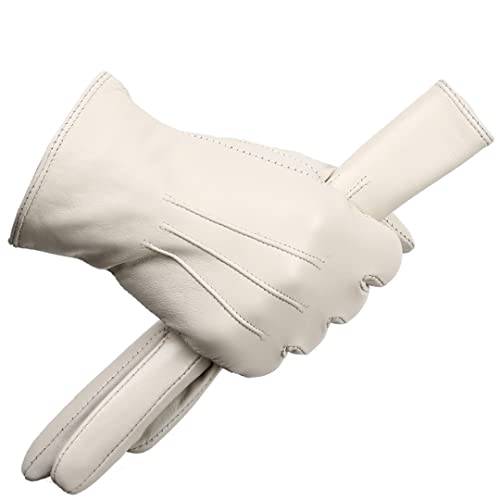 Modische, mehrfarbige Schaffell-Damenhandschuhe, warme Damen-Lederhandschuhe, weiche, bequeme Damen-Winterhandschuhe, hellbeige, 7,5 Modische, mehrfarbige Schaffell-Damenhandschuhe, warme Damen-Lederhandschuhe, weiche, bequeme Damen-Winterhandschuhe, hellbeige, 7,5 von Bollrllr