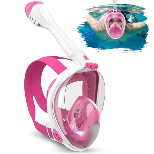 Boloshine Schnorchelmaske Erwachsene Kinder, 180° Panoramablick Sichtfeld Tauchmaske mit Abnehmbarem Kamerahalter, Antibeschlag & Lecksicherung Vollgesichtsmaske, Faltbare Schnorchel Vollmaske Boloshine Schnorchelmaske Erwachsene Kinder, 180° Panoramablick Sichtfeld Tauchmaske mit Abnehmbarem Kamerahalter, Antibeschlag & Lecksicherung Vollgesichtsmaske, Faltbare Schnorchel Vollmaske von BoloShine