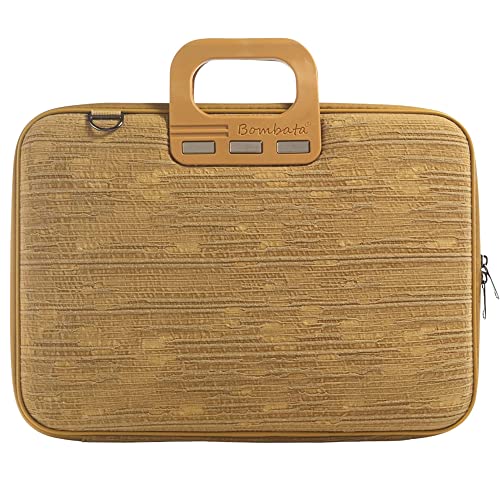 Laptoptasche 15.6 Zoll – Laptop Bag Waterproof Mit Schultergurt – Notebook Tasche mit Innentaschen – Laptop Briefcase - Kunstleder Gelb von Bombata