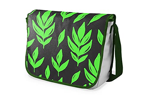 Le Jardin du Lin Digital Bedruckte Messenger Schultaschen mit Khaki Riemen für Mädchen und Jungen, Zurück zur Schule, Kuriertaschen für Schüler, Umhängetaschen, Größe: 29x36 Cm von Le Jardin du Lin